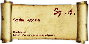 Szám Ágota névjegykártya